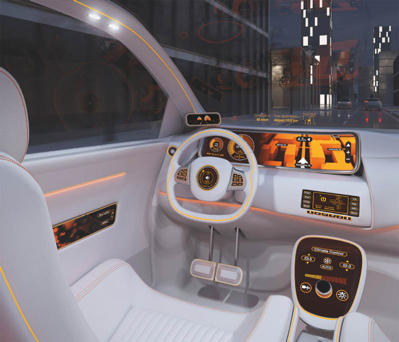 Osram innovative technologies in inside of a car