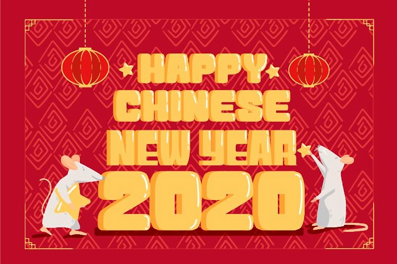 holiday announcement of lunar new year of rat