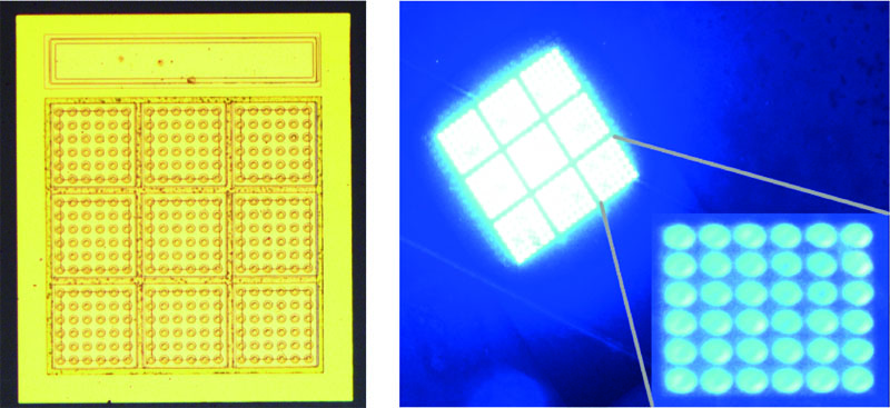 UVC LED of array of 5 um pixels 