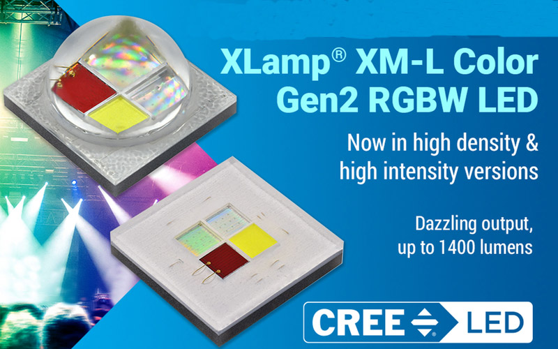 the front of the latest generation of XLamp XM-L RGBW LED from CREE
