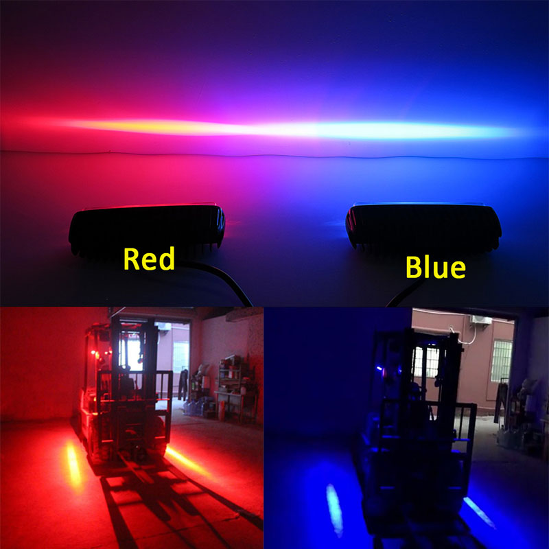 red or blue led zone lights for forklifts in warehouse