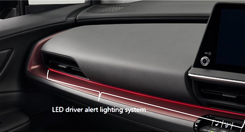 The LED alert system for drivers on a car