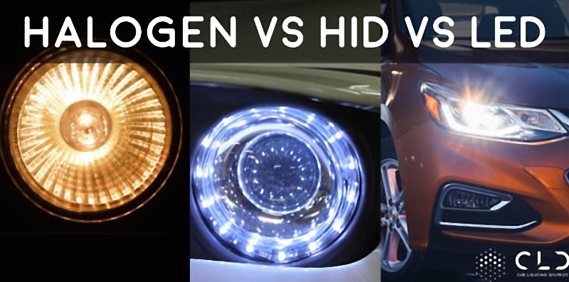comparision between halogen,led and laser headlights