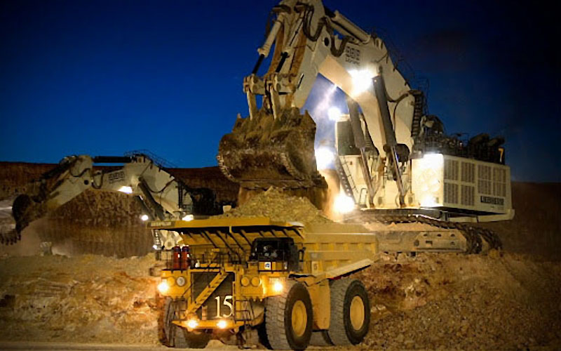 super bright high power led work lights installed on excacators and trucks in mines